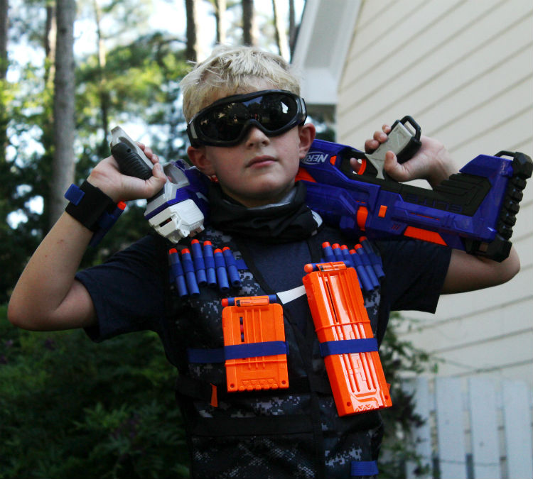 Kid Looking Cool With Nerf Battle Pack Rental OKC